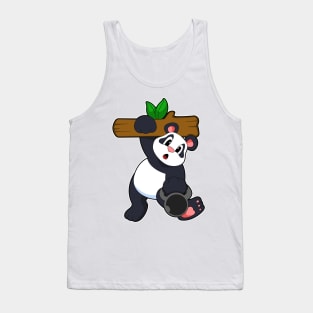 Panda with Wood at Strength training Tank Top